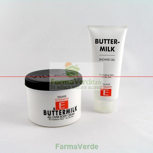 Crema de corp cu Buttermilk (lapte batut) 500 ml Village
