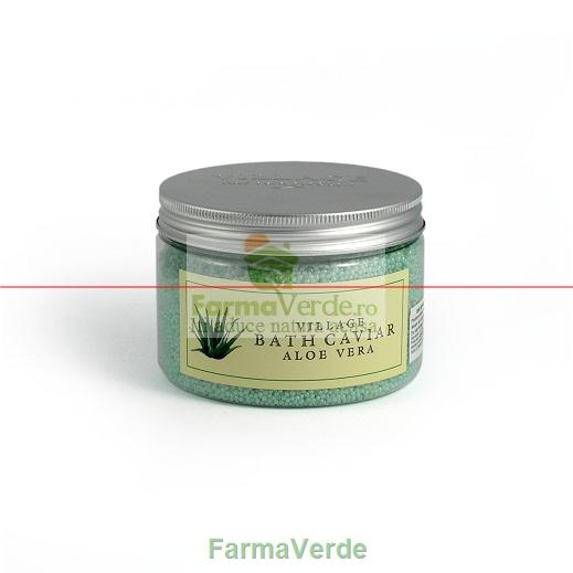 Sare de baie (Bath caviar) cu Aloe Vera 450 gr Village Cosmetics