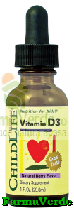 Vitamina D3 Copii Picaturi 29,6 ml 500 UI ChildLife Secom