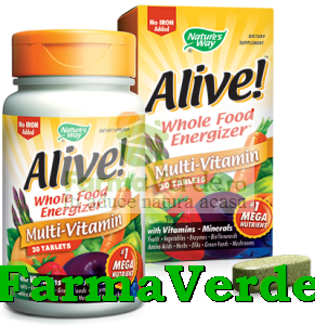 Alive !(Fara Fier) 133 ingrediente 30Tb Multivitamine Secom