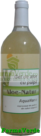 Aloe Vera Natur 1L Organic Gel cu Pulpa Aghoras Invent