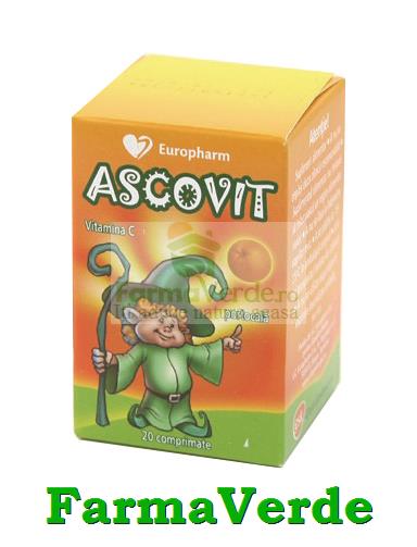 Ascovit Portocala Vitamina C 20 cpr masticabile Europharm