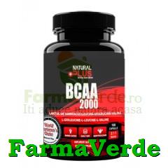 BCAA 2000 Crestere Masa Musculara 100 capsule Natural Plus