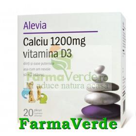 Calciu 1200mg vitamina D3 (solubil) 20 plicuri Alevia