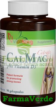Citrat de Calciu Magneziu cu vitamina D 90 cps Vitaking