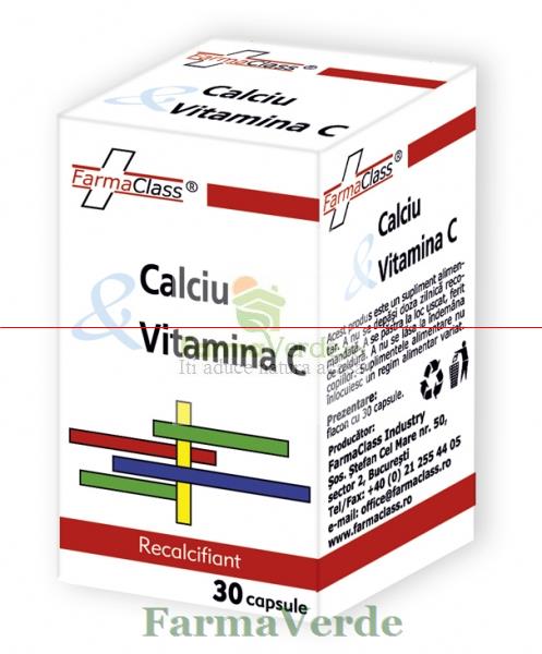 Calciu + Vit C 30 cps FarmaClass
