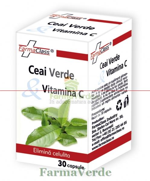 Ceai Verde + Vitamina C 30 cps Farma Class