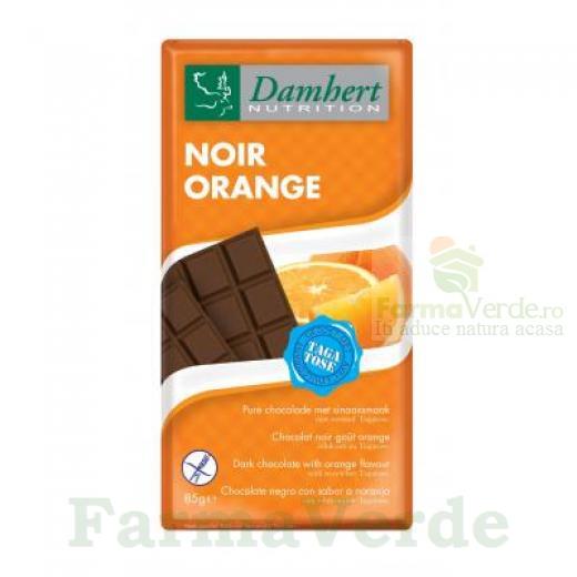 Damhert Ciocolata neagra cu portocale fara zahar cu tagatoza 85g