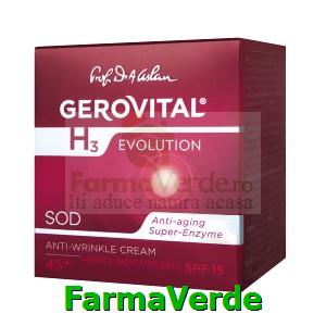 Crema antirid intens hidratanta cu FP15 Gerovital H3 Evolution