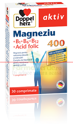 Doppelherz aktiv Magneziu 400MG + B1 + B6 + B12 + Acid folic 30 cpr