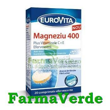 Eurovita Magneziu+C+E 400 mg 20 cpr efervescente Europharm