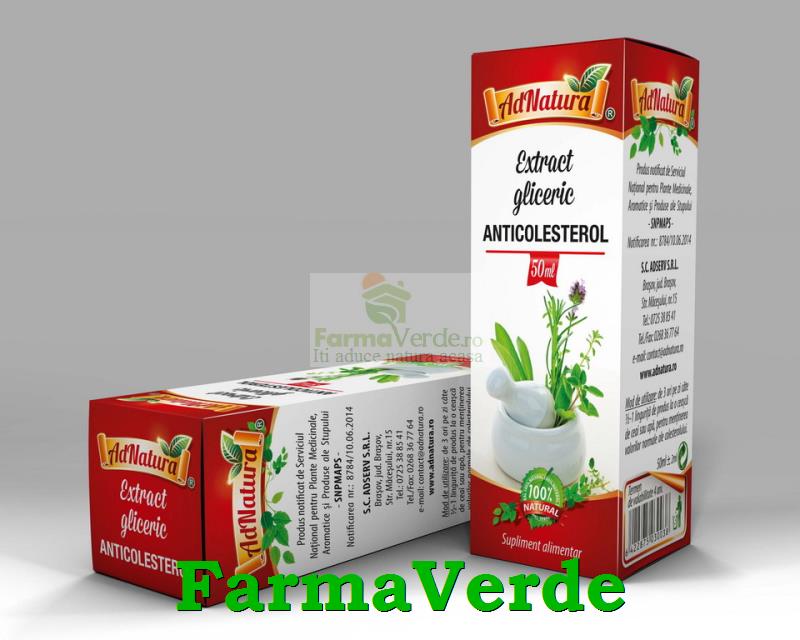 Extract gliceric ANTICOLESTEROL 50 ml Adnatura Adserv