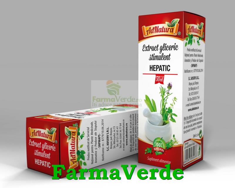 Extract gliceric stimulent HEPATIC 50 ml Adnatura Adserv