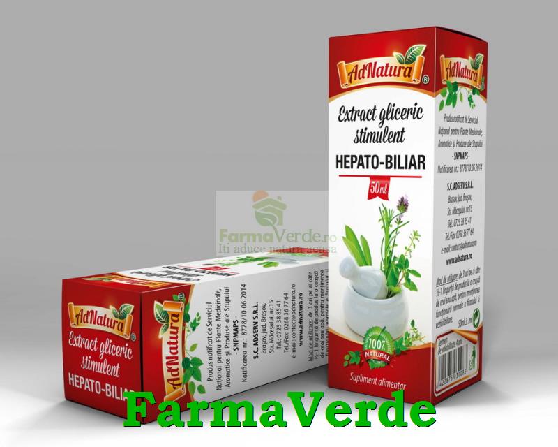 Extract gliceric stimulent HEPATO-BILIAR 50 ml Adnatura Adserv