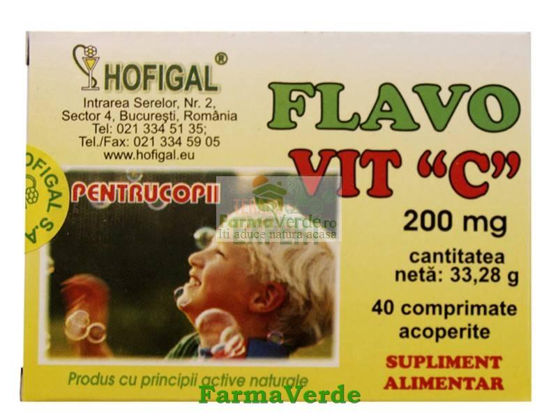 Flavovit C pentru copii 200 mg 40 Cpr Hofigal