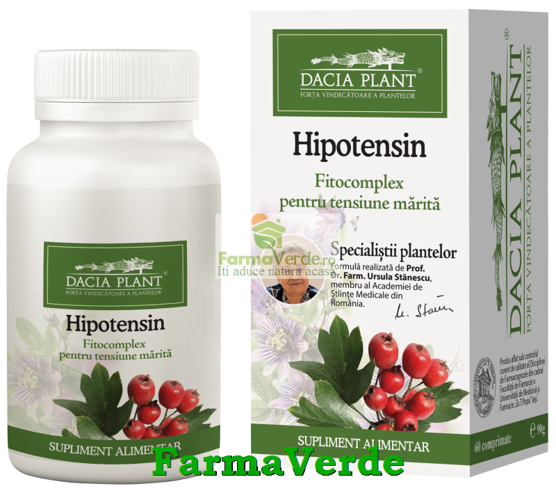 Hipotensin Fara Tensiune! 60 comprimate DaciaPlant