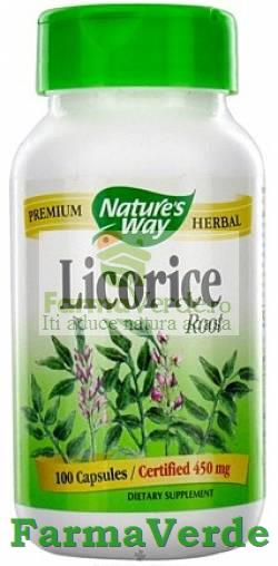 LICORICE 450 mg Lemn Dulce 100 capsule Nature's Way Secom
