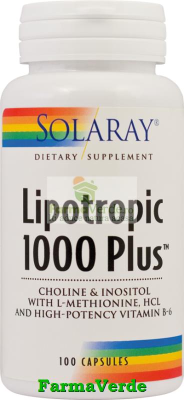 Lipotropic1000 Plus 100 Capsule Slabire-Colesterol Solaray Secom