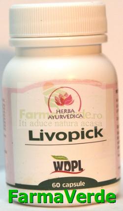Livopick Tonic hepatic 500mg 60 capsule Herba Ayurvedica