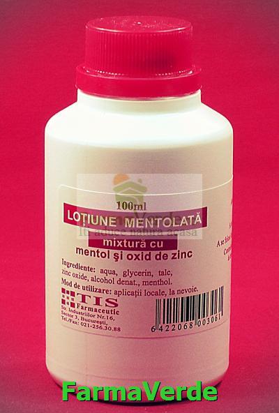 Mixtura Lotiune Mentolata Mentol si Zinc 100 ml TIS Farmaceutic