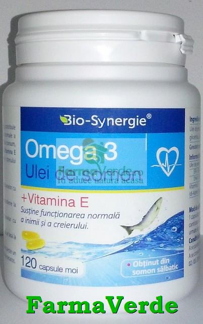 Omega 3 Ulei Somon + Vit E 1000mg 120 Cps Bio-Synergie Activ