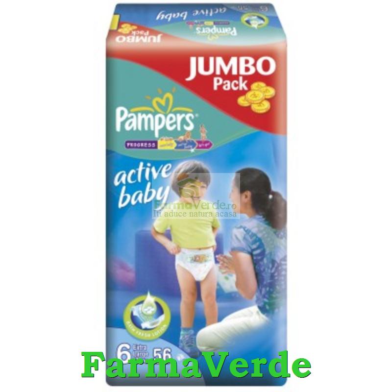 Scutece Active Baby-Extra Large Nr 6 Pampers Jumbo 56 buc