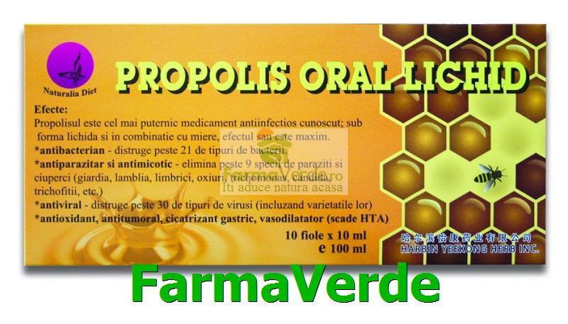 NOU! Propolis Oral Lichid 10 fiole 10ml Naturalia Diet