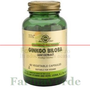 Solgar Ginkgo Biloba Extract din frunze 60 capsule