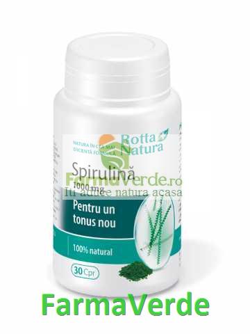 Spirulina 1000 mg 30 comprimate Rotta Natura