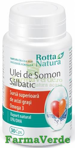 Ulei de somon salbatic 1300 mg 30 capsule Rotta Natura