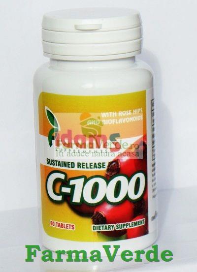 Vitamina C 1000 cu macese 60 tablete Adams Vision