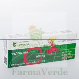 VITAMINA C + CAPSUNI 100 mg 20 cpr Copii Remedia