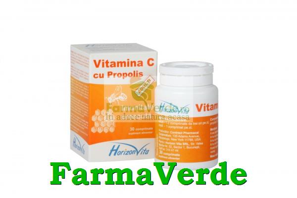 Vitamina C+Propolis pentru Adulti 30 cpr HorizonVita