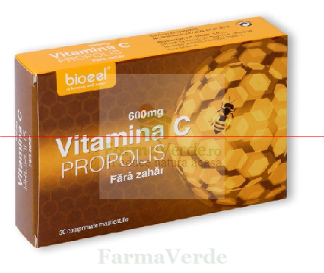 Vitamina C cu Propolis 600 mg 30 comprimate Bioeel