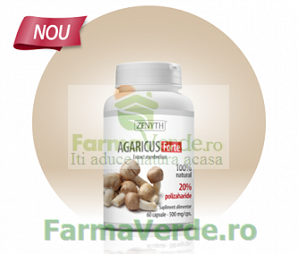 Agaricus Forte imunostimulator, antioxidant si protector cardiovascular 60 capsule ZENYTH PHARMACEUTICALS
