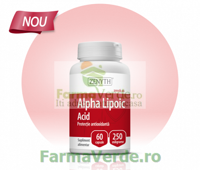 Alpha Lipoic Acid pentru protectie antioxidanta 60 capsule ZENYTH PHARMACEUTICALS
