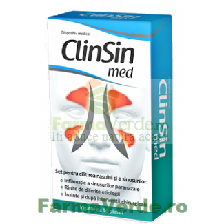 Zdrovit ClinSin Med pentru clatirea nasului si a sinusurilor Set Irigator si 16 plicuri