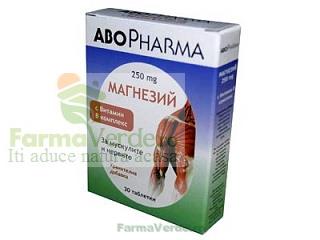 Magneziu 250 mg +Complex de vitamina B 30 pastile Abo Pharma