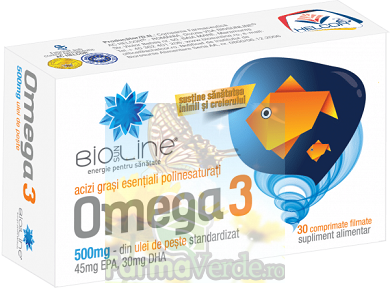 Omega 3 Ulei de Peste 500 mg Colesterol Mic 30 comprimate ACHelcor BioSunLine