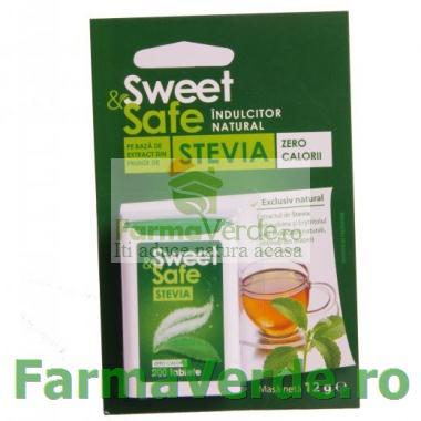 STEVIA Indulcitor Natural Tablete 200 Comprimate SWEETSAFE