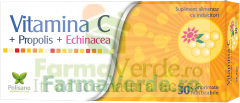 Vitamina C + Propolis + Echinacea 30 comprimate Polipharma Polisano