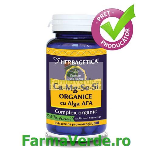 Ca+Mg+Se+Si ORGANICE cu D3 60 capsule Herbagetica