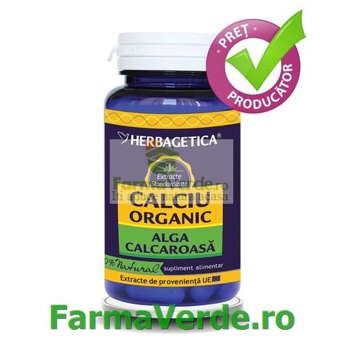Calciu Organic Alga Calcaroasa 30 capsule Herbagetica