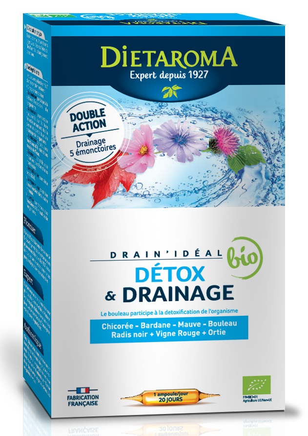 Drain Ideal BIO 20 fiole Detoxifierea organismului Dietaroma France