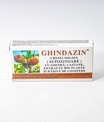 Ghindazin Supozitoare Extract de Ghinda 10 buc 1,5 gr Elzin