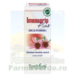 Imunogrip Plus Zinc si Vitamina C 50 ml PlantExtrakt