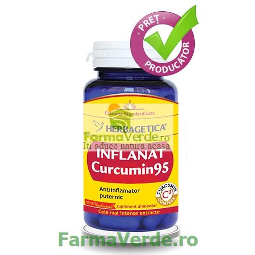 Inflanat Curcumin 95 Antiinflamator Puternic! 120 capsule Herbagetica