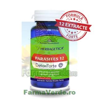 Parasites 12 Detox Forte Elimina Parazitii 60 capsule Herbagetica