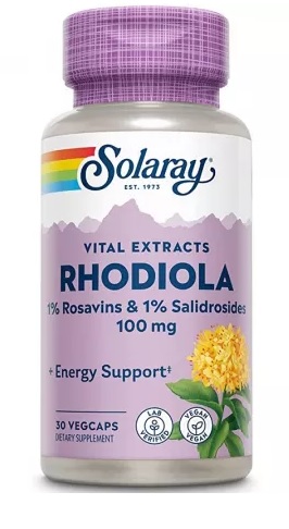 Super Rhodiola Extract 500 mg 30 capsule Solaray Secom