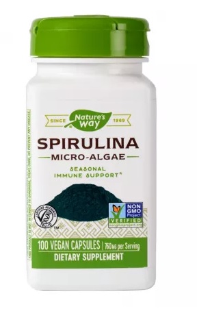 Spirulina Micro Algae 380 mg 100 Capsule Nature's Way Secom